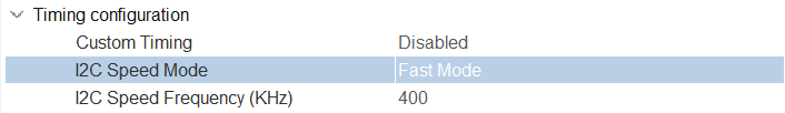 I2C Clock Speed setting