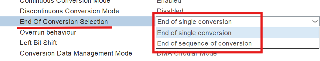 ADC End of Conversion setting