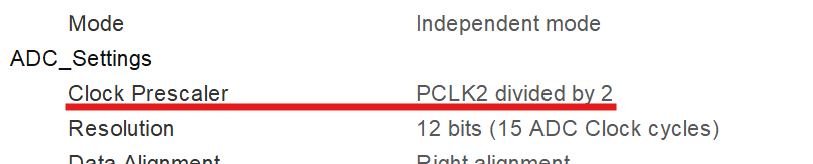 ADC Prescaler setting