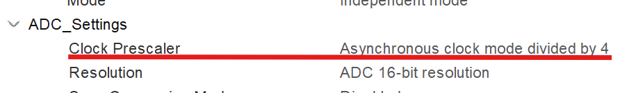 ADC Prescaler setting