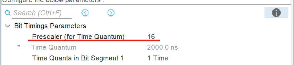 CAN Prescaler setting
