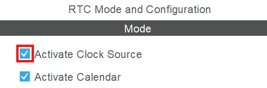 RTC Activate Clock Source