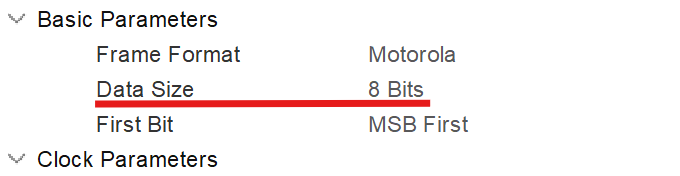 SPI Data Size setting