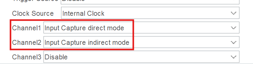 CubeMX channel configuration