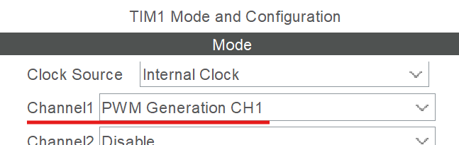 CubeMX channel configuration