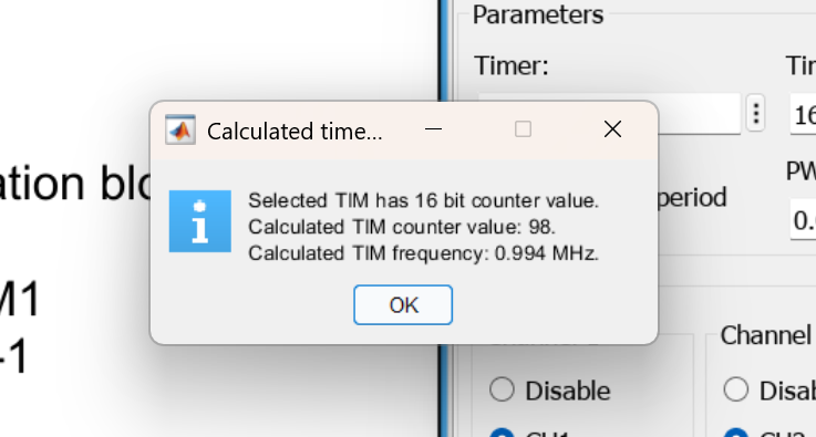 TIM PWM parameters info