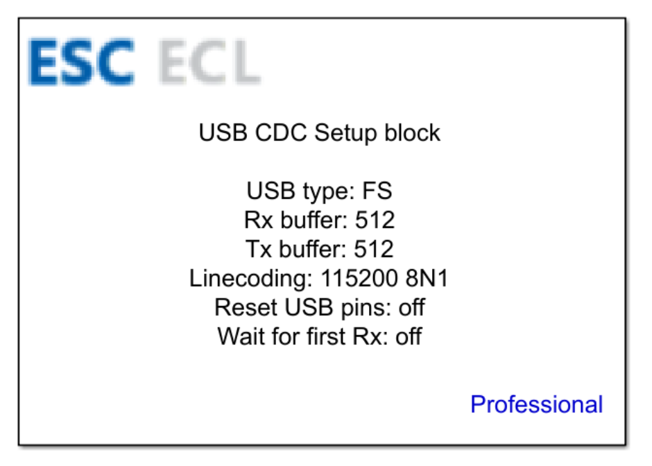 USB CDC Setup block