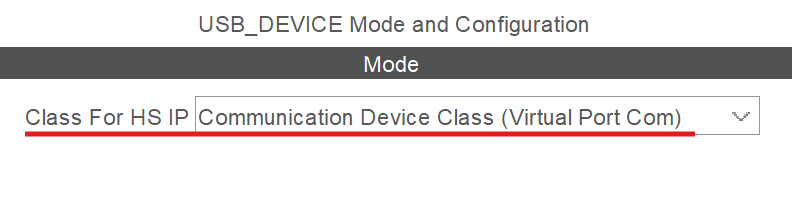 USB Class setting