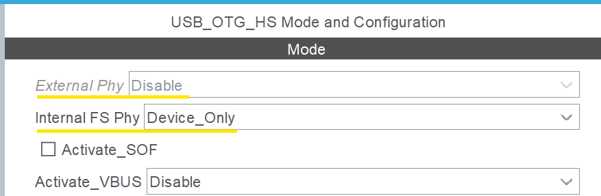 USB Mode setting