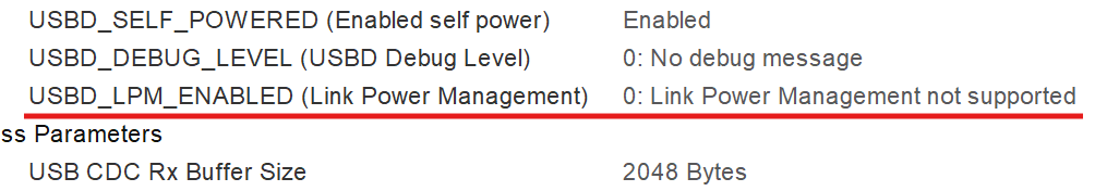 USB LPM setting
